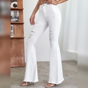 HIGH WASTED FLARE LEG JEANS